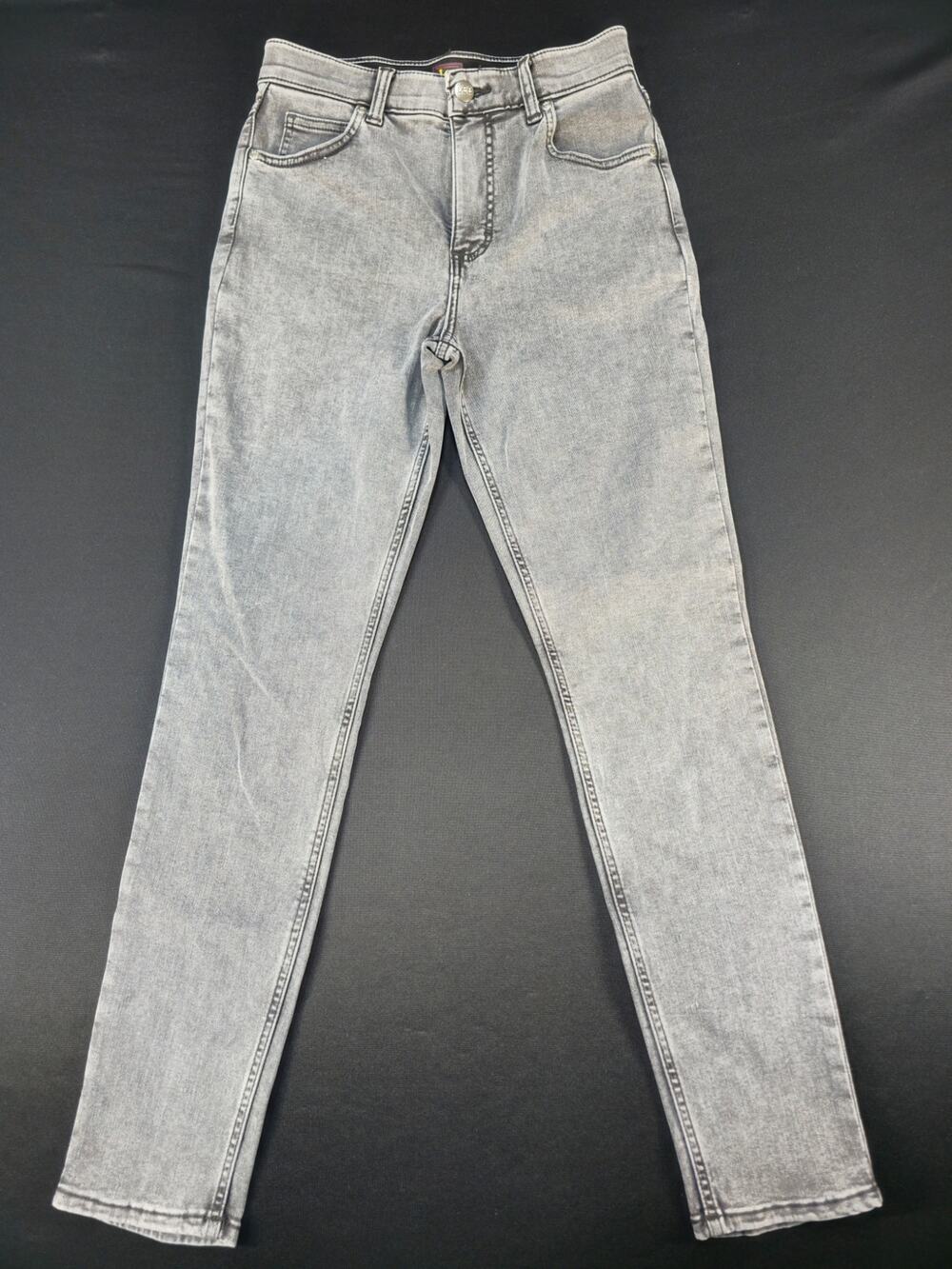 Lee Women's Size 6M Gray Skinny Jeans Stretch Mid Rise Denim Pants 28x26